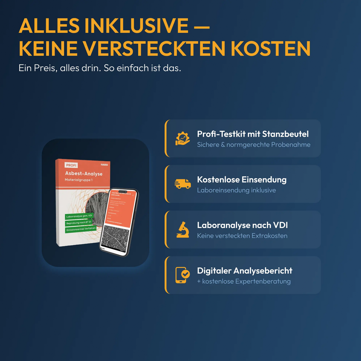 PROFI Asbest-Analyse Materialgruppe 1