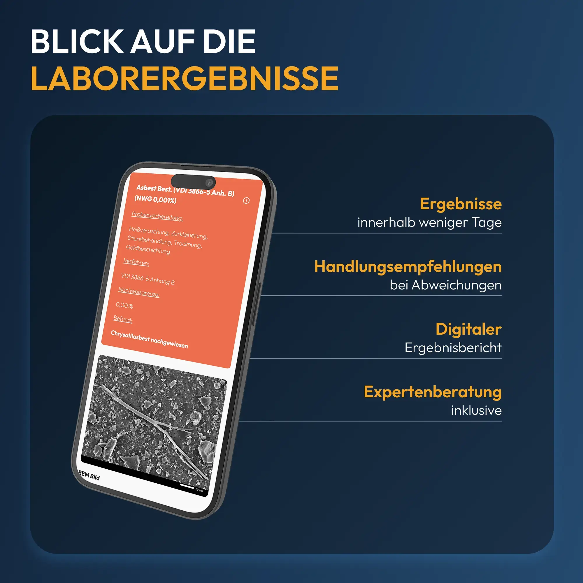 PROFI Asbest-Analyse Materialgruppe 1
