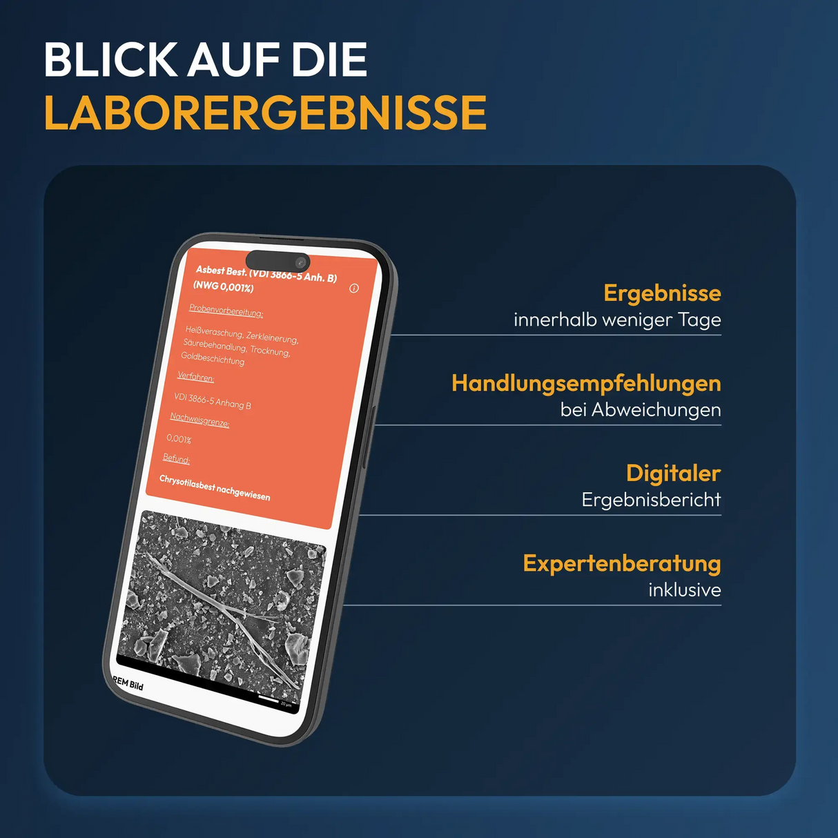 PROFI Asbest-Analyse Materialgruppe 2