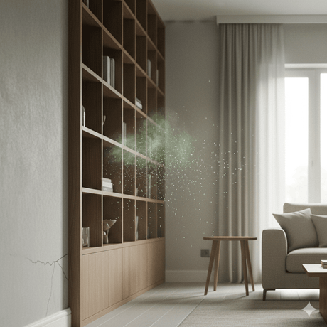 Unsichtbarer Schimmel in Wohnzimmer