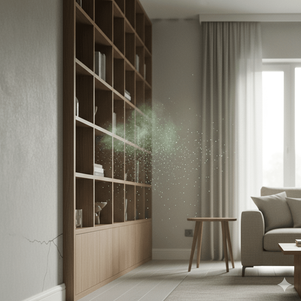 Unsichtbarer Schimmel im Wohnzimmer