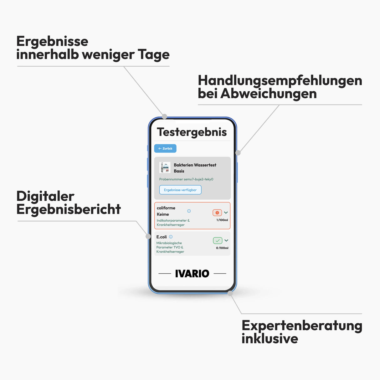 Bakterien-Wassertest-BASIS von IVARIO Analysecenter