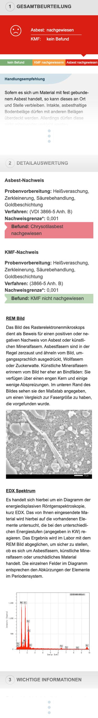Asbest-Test Materialgruppe 2