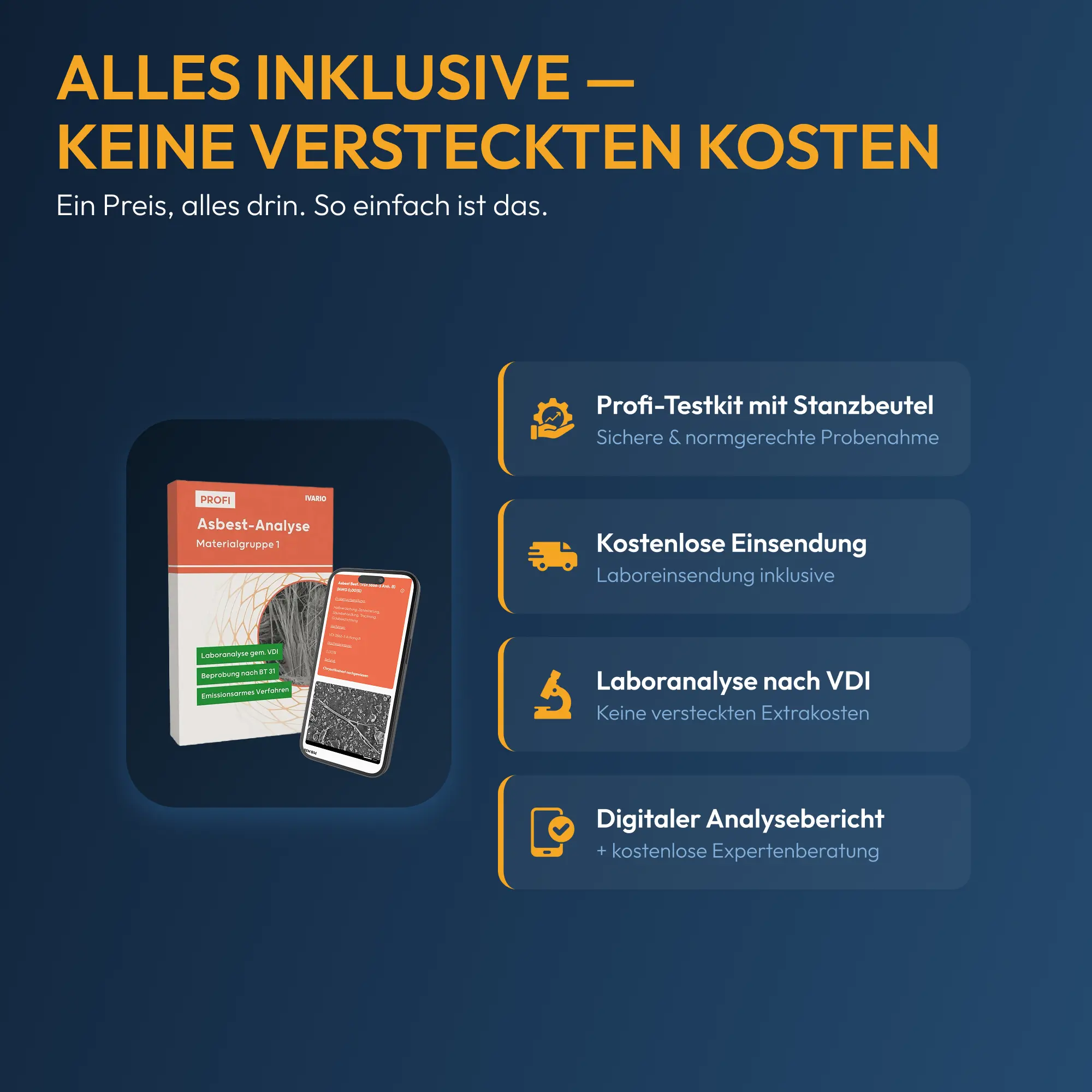 PROFI Asbest-Analyse Materialgruppe 1